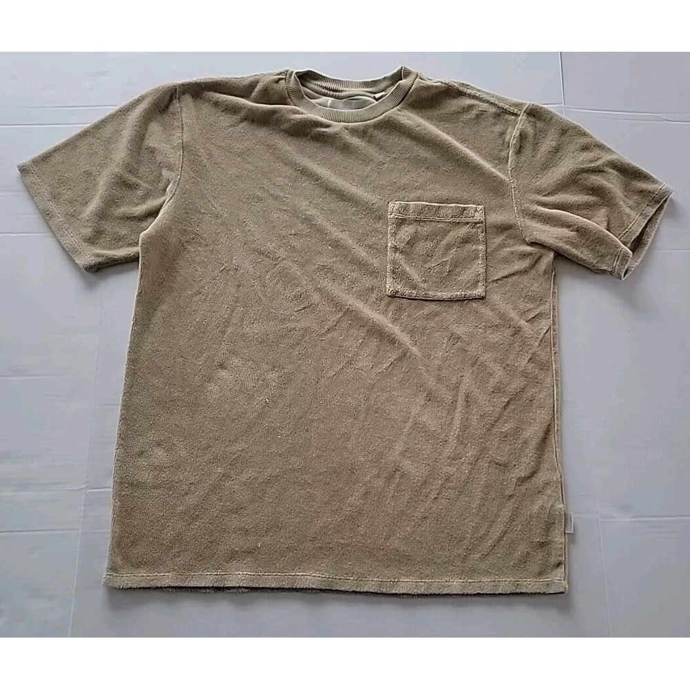 Standard/cloth Tan Short Sleeve Pocketed Shirt Super Soft Made In Italy